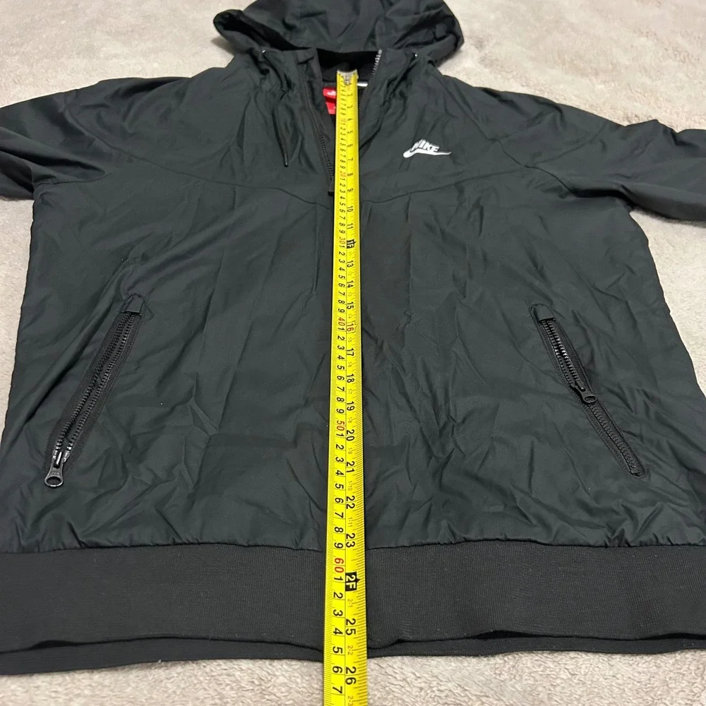 VTG Nike Windrunner Jacket Mens S Black Full Zip Hooded Windbreaker 90s